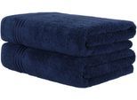 Saunatuch HAMMETEX "Hammetex 2er Set extra große Saunatücher", blau (dunkelblau), B:80cm L:200cm, Frottier, Baumwolle, Handtücher, 100% Baumwolle – Weich & Saugfähig – Luxuriöse Große Spa-Badetücher