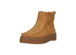 Stiefel CLARKS "Torhill Cozy", Damen, Gr. 37,5, braun (beige), Leder, Schuhe Stiefel, mit einem kuscheligen Futter