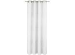 Gardine WIRTH, weiss (sanftes weiß), B:300cm H:175cm, Polyester, Gardinen, Gardine, Fertig-Store mit Metallösen nach Mass