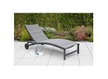 Gartenliege MERXX "San Marino", grau (graphit), Gartenliegen, Gartenliege, Aluminium