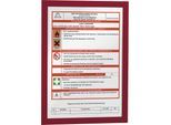 DURABLE DURAFRAME® Info-Rahmen, selbstklebend, magnetisch, für DIN A4, Rahmen rot, VE 10 Stk