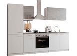 Küchenzeile RESPEKTA "Malia", weiß (küche: weiß, front: weiß, beton optik, korpus: weiß, arbeitsplatte: beton optik), B:270cm H:200cm T:60cm, Komplettküchen-Sets, Küchenzeile, Breite 270 cm, mit Soft-Close, in exklusiver Konfiguration für OTTO