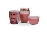 Mepal Pausenset , Mauve , Kunststoff , 3-teilig , 600+700+350 ml , 21.4x10.6x19.8 cm , Füttern, Kindergeschirr & Kinderbesteck