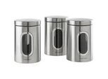 Echtwerk Vorratsdosenset , Silberfarben , Metall , 3-teilig , 1,4 l , 17.5 cm , auslaufsicher, luftdichter Verschluss, wasserdicht , Küchenzubehör, Vorratsbehälter, Vorratsdosen
