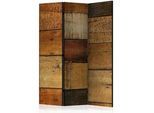 artgeist Paravent akustisch , Braun, Cognac , Holz, Kunststoff, Textil , Kiefer , massiv , Holzoptik , 135x172x3 cm , Motiv auf Vorder- und Rückseite, Akustikschaumstoff , Kleinmöbel