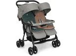 Joie Zwillingswagen , Grau, Dunkelgrün, Koralle , Textil , 78x102x70 cm , EN 1888, UV 50+ , Feststellbremse, Fußstütze abklappbar, 5-Punkte-Gurt, Transportsicherung, Einhand-Faltmechanismus, abnehmbarer Schutzbügel , Baby on Tour, Kinderwagen, Geschwisterwagen & Zwillingskinderwagen