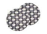 Beliani Gartenkissen 2er-Set Blumenmotiv grau/weiß 40 cm Valsorda , Textil , Füllung: Polyester , Rund , 40x40 cm , Gartenmöbel, Gartenpolster & Auflagen, Gartenkissen