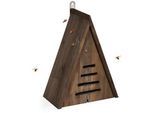 Relaxdays Marienkäferhaus , Braun , Holz , Dreieckig , 21x28x12 cm , Gartenzubehör, Gartendeko