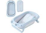Aiyaplay 2Er -Set Babybadewanne, faltbar Baby Bathtub mit Gestell, rutschfest Babywanne , Hellblau , Kunststoff , 48x83 cm , Pflegen, Baden, Babybadewannen