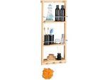 Relaxdays Bad-Hängeregal , Hellbraun , Holz, Metall , 28.5x70x10 cm , Badezimmer, Badezimmerregale, Badregale