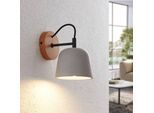 Lucande Wandleuchte Kalinda, 2er-Set, grau, Beton, E14