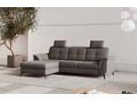 Ecksofa SIT & MORE "Zora", grau (fango), B:262cm H:92cm T:164cm, 100% Polyester, Sofas, Ecksofa, wahlweise mit Bettfunktion und Bettkasten