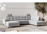 Wohnlandschaft SIT & MORE "Zora", grau (hellgrau), B:319cm H:92cm T:212cm, 95% Polyester 5% Polyamid, Sofas, Wohnlandschaft, wahlweise mit Bettfunktion und Bettkasten