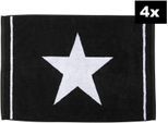 Badematte DONE. "DAILY SHAPES Star 4er-Set", schwarz, H:5mm, Baumwolle, Badematten, Badematte, Badvorleger aus 100% Baumwolle, Jacquardgewebt