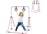 Homcom Kinderturnstange , Rosa , Metall , 105x128x148 cm , Freizeit & Co, Gartenspielzeug