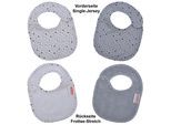 Lätzchen WÖRNER "Sterne grau Druckknopflatz 22x29 cm", Baby, grau, Baumwolle, Materialmix, Lätzchen, mit Druckknöpfen, maschinenwaschbar, trocknergeeignet