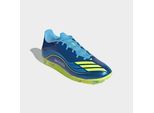 Fußballschuh ADIDAS PERFORMANCE "F50 MESSI LEAGUE FG/MG", Damen, Gr. 42, royal blau, solar gelb, semi blau burst, Synthetik, Schuhe Fußballschuh, geeignet für Rasen- und Kunstrasenplätze
