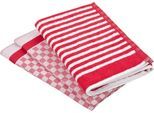 ROSS Geschirrtuch "Exclusiv" 1x Küchen-Frottiertuch (Streifen) und 2 Geschirrtücher (Karodesign)