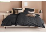 Bettwäsche "Anisa in Gr. 135x200, 155x220 cm oder 200x200", schwarz, B/L: 155cm x 220cm, 1 Stk., 1 Stk., Renforcé, B/L: 80cm x 80cm, 2 Stk., Renforcé, Obermaterial: 100% Baumwolle, LEGER HOME BY LENA GERCKE, Bettwäsche, Bettwäsche, Bettwäsche aus Baumwolle, unifarbene Bettwäsche mit Reissverschluss