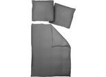 Bettwäsche ADAM "Uni Collection light", schwarz, B/L: 155cm x 220cm, 1 Stk., 1 Stk., Renforcé, B/L: 80cm x 80cm, 2 Stk., Renforcé, Obermaterial: 100% Baumwolle, Bettwäsche, Bettwäsche, aus 100 % Bio-Baumwolle, 2 teilig - Bettwäsche Set