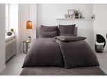 Bettwäsche MY HOME "Desner", grau (anthrazit), B/L: 200cm x 200cm, 1 Stk., 2 Stk., Microfaser, B/L: 80cm x 80cm & 80cm x 80cm, 3 Stk., Microfaser, Obermaterial: 100% Polyester, Bettwäsche, Bettwäsche, Premium Qualität, 100 % Polyester, sehr weich, uni, ab 135x200 cm