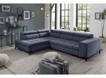 Ecksofa EXXPO - SOFA FASHION "Bocco, hochwertige Verarbeitung, toller Sitzkomfort, bequem, L-Form", blau (navy), B:276cm H:75cm T:203cm, 100% PES, Sofas, Ecksofa, wahlweise mit Bettfunktion u. Bettkasten, inkl. Kopfteilverstellung