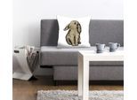 Dekokissen QUEENCE "Eilert", braun (braun, bedruckt), B:40cm L:40cm, Polyester, Dekokissen_Sitzkissen_Kissenhüllen, mit einem sitzenden Hasen