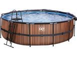 Framepool EXIT "inkl. multifunktionaler Abdeckung & Wärmepumpe", braun, H:122cm Ø:488cm, Schwimmbecken, ØxH: 488x122 cm, mit Sandfilteranlage und Sicherheitsleiter
