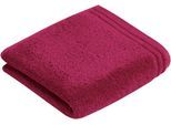 Badetuch VOSSEN "Calypso Feeling", lila (cranberry), B:60cm L:110cm, Walkfrottee, Obermaterial: 100% Baumwolle, Handtücher, Badetuch, mit schmaler Bordüre, aus 100% hochwerter Baumwolle, Vegan, einfarbig