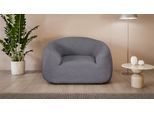 Sessel "YANI Relaxsessel, Loungesessel, Maße B/T/H: 127/96/76 cm", grau (dunkelgrau), B:127cm H:76cm T:96cm, 100% Polyester, LEGER HOME BY LENA GERCKE, Sessel, Sessel, organische Form, mit Wellenunterfederung, auch in Bouclé