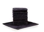 Seiftuch MÖVE "Superwuschel", blau (schwarz pool), B:30cm L:30cm, Baumwolle, Waschlappen, Seiftuch Set mit Bordüre, 100% Premium Cotton Baumwolle, weich