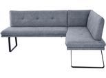 Eckbank K+W KOMFORT & WOHNEN, blau, B:207cm H:87cm T:157cm, Sitzbänke, Eckbank, Polstereckbank in Spitzkissenoptik, Sitz und Rücken gesteppt