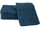 Waschhandschuh ROSS "Harmony", blau (denim), B:16cm L:22cm, Frottier, Baumwolle, Handtücher, 100 % Baumwolle, Hoch Tief Struktur, viele Farben