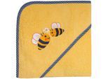 Kapuzenhandtuch WÖRNER "Bienen", gelb, B:80cm L:80cm, Frottee, Frottee, Handtücher, mit Kapuze, maschinenwaschbar, trocknergeeignet
