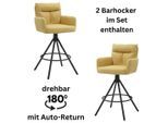 Stolkom Barhocker "Sofia" Set, 2 Stk. tlg. Komfortsitzhöhe 70 cm, 180drehbar Auto Return funktion