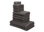 my home Handtuch Set »Sanremo, Duschtücher, Handtücher, Gästetücher, Seiftücher« Set 12 Frottier Handtücher mit Bordüre, einfarbiges Handtuch-Set aus 100% Baumwolle