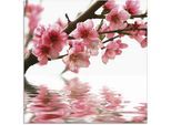 Artland Glasbild »Pfirsichblüten reflektieren im Wasser« 1 Stk. tlg. in verschiedenen Grössen
