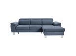 Xora Ecksofa, Blau, Metall, 3-Sitzer, Ottomane rechts, L-Form, 250x167 cm, Stoffauswahl, seitenverkehrt erhältlich, Schlafen auf Sitzhöhe, Rücken echt, Wohnzimmer, Sofas & Couches, Wohnlandschaften, Ecksofas
