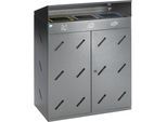 VAR Abfallsammelstation, 3fach-Einwurf, Volumen 300 l, antiksilber