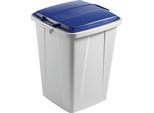 DURABLE Wertstoffbehälter DURABIN®, Volumen 90 l, HxBxT 610 x 520 x 490 mm, grau/blau