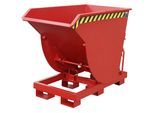 eurokraft pro Kippbehälter, schmale Ausführung, Volumen 1,0 m³, Traglast 3000 kg, rot RAL 3000
