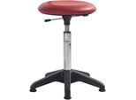Arbeitshocker, höhenverstellbar, mit Bodengleitern, ohne Rückenlehne, rot, Höhe 430 - 560 mm kaiserkraft