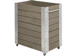 Pflanzkasten mit Rollen, HxBxT 950 x 870 x 500 mm, graubraun kaiserkraft