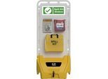 Mobile Service-Station SAFETY POINT, mit abschließbarem Deckel, Dichtung, für Sicherheits-/Schutzprodukte, gelb kaiserkraft