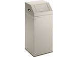 eurokraft pro Wertstoffsammler, selbstlöschend, Volumen 76 l, BxHxT 380 x 890 x 380 mm, kieselgrau