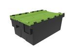 Mehrweg-Stapelbehälter, LxBxH 600 x 400 x 250 mm, schwarz/grün kaiserkraft