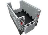Palettenbehälter, faltbar, LxBxH 1200 x 800 x 800 mm, 3 Kufen, geschlossen, grau/schwarz kaiserkraft