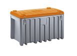 CEMO Universalbox aus Polyethylen, Inhalt 400 l, Traglast 250 kg, grau / orange