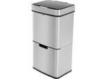 Hailo Wertstoffsammler Öko Vario XL, mit Sensor, 2 x 25 l und 1 x 4 l, Edelstahl, Anti-Fingerprint