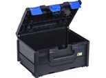 Transport- und Aufbewahrungsbox, schwarz/blau, ABS, Außen-LxBxH 396 x 296 x 215 mm kaiserkraft